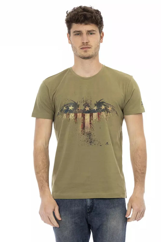 Trussardi Action T-shirt til mænd i bomuld og viskose, grøn – TR-22767