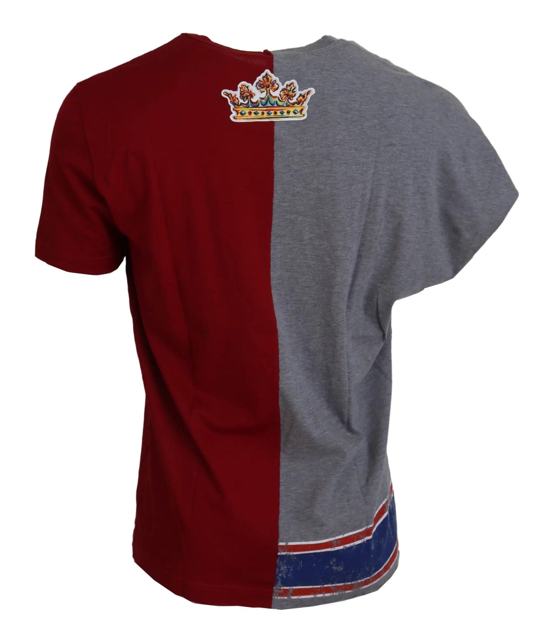 Dolce & Gabbana Red Gray Two Model DG Angel Crewneck T-shirt by Dolce & Gabbana