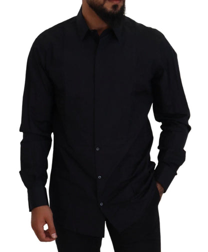 Dolce & Gabbana Black Gold Cotton Slim Fit Dress Mens Shirt by Dolce & Gabbana