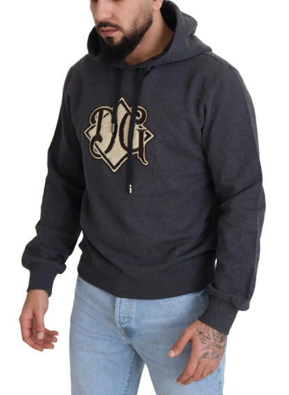 Dolce & Gabbana Gray Logo Cotton Hooded Sweatshirt Sweater by Dolce & Gabbana