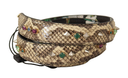 Beige pythonleren schouderriem voor dames van Dolce & Gabbana – BEL8728