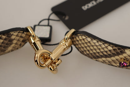 Beige pythonleren schouderriem voor dames van Dolce & Gabbana – BEL8728