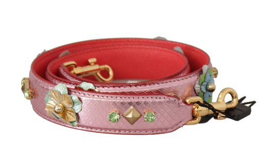 Bandoulière Dolce & Gabbana femme en cuir rose métallisé – BEL8744