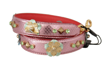 Dolce & Gabbana-damesschoudertas van metallicroze leer – BEL8744