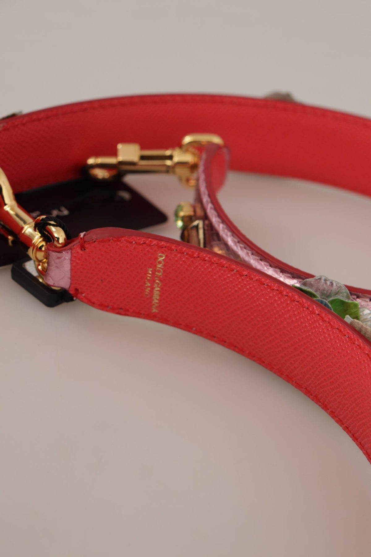 Dolce & Gabbana-damesschoudertas van metallicroze leer – BEL8744