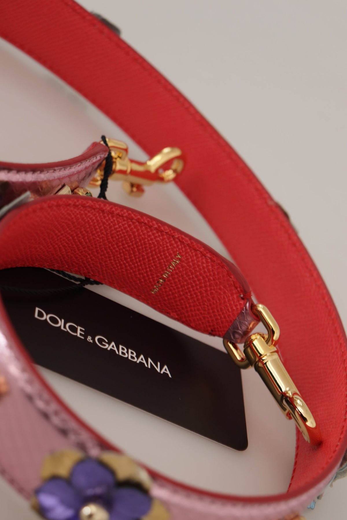 Dolce & Gabbana-damesschoudertas van metallicroze leer – BEL8744