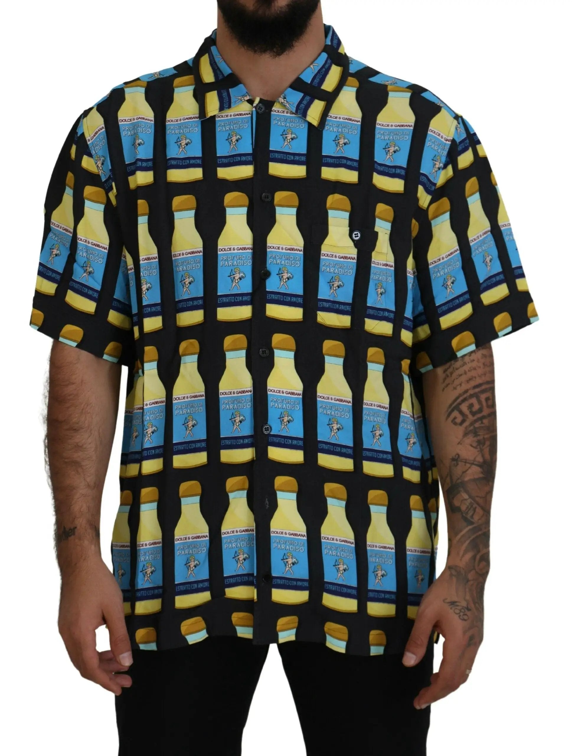 Dolce & Gabbana Multicolor Printed Viscose Casual Shirt by Dolce & Gabbana