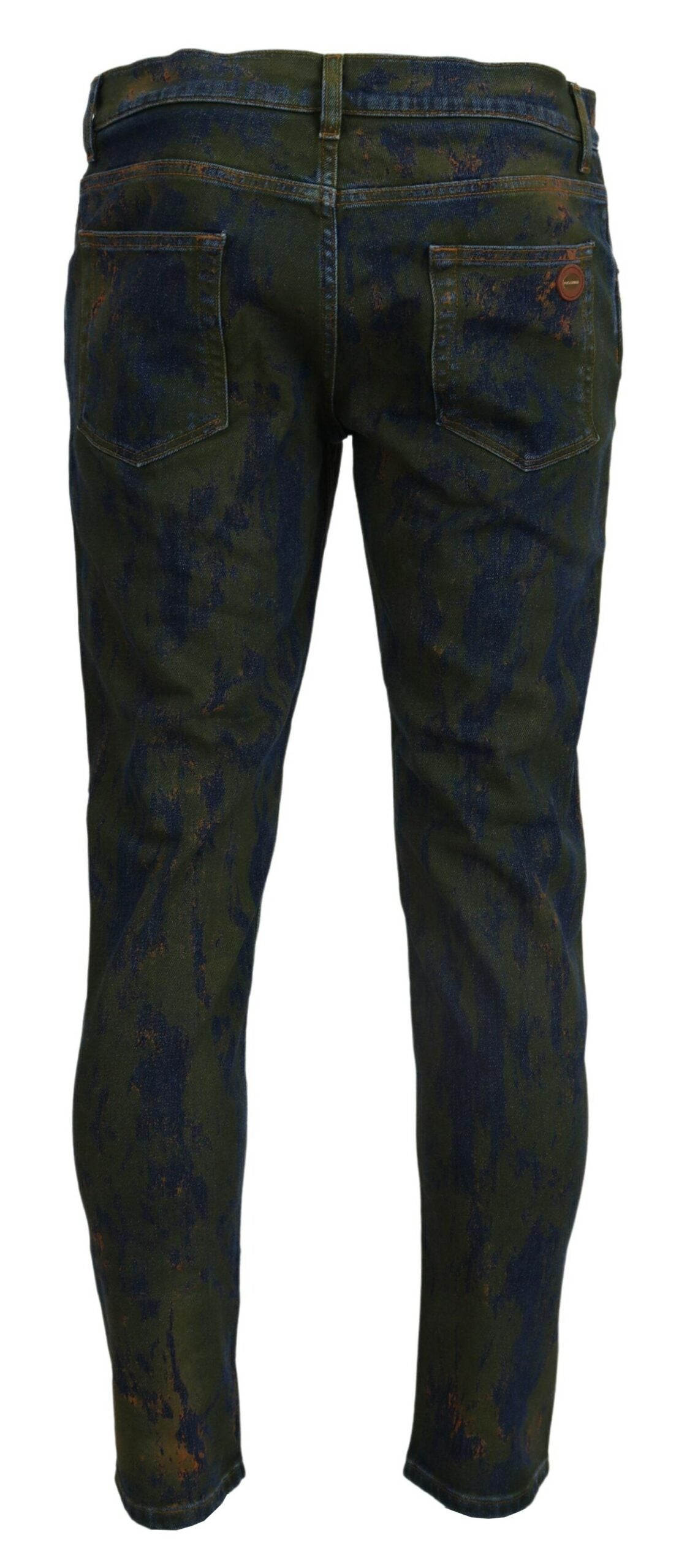 Jean Dolce & Gabbana homme skinny en coton bleu et vert – PAN74547
