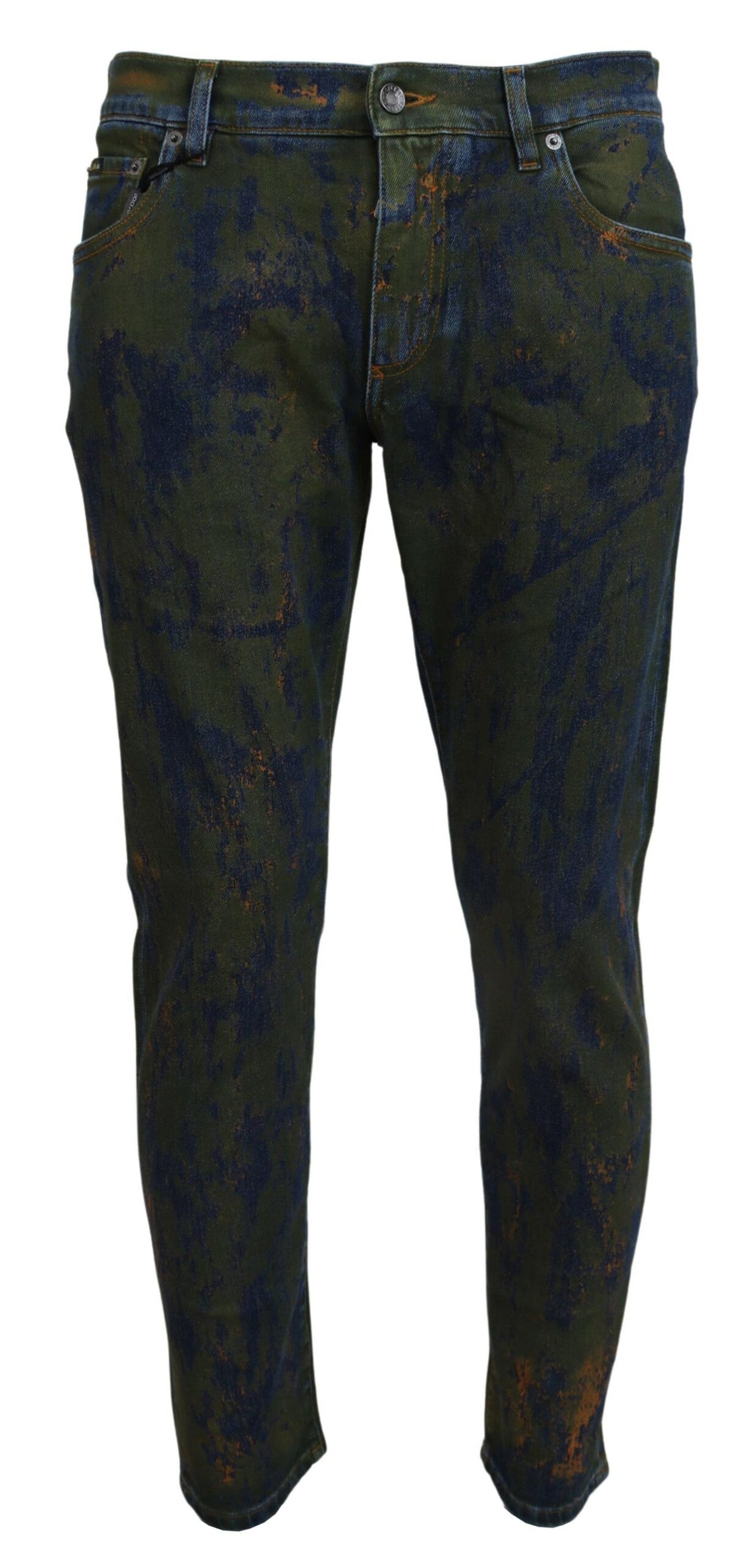 Jean Dolce & Gabbana homme skinny en coton bleu et vert – PAN74547