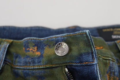 Jean Dolce & Gabbana homme skinny en coton bleu et vert – PAN74547