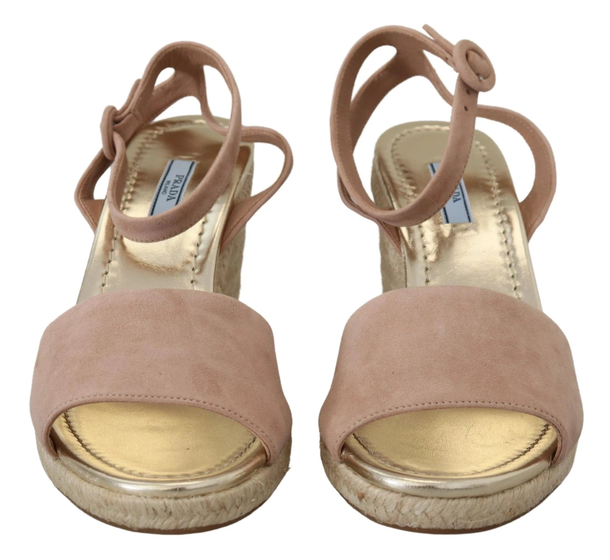Prada Pink Suede Leather Ankle Strap Sandals by Prada