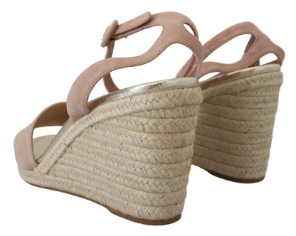 Prada Pink Suede Leather Ankle Strap Sandals by Prada