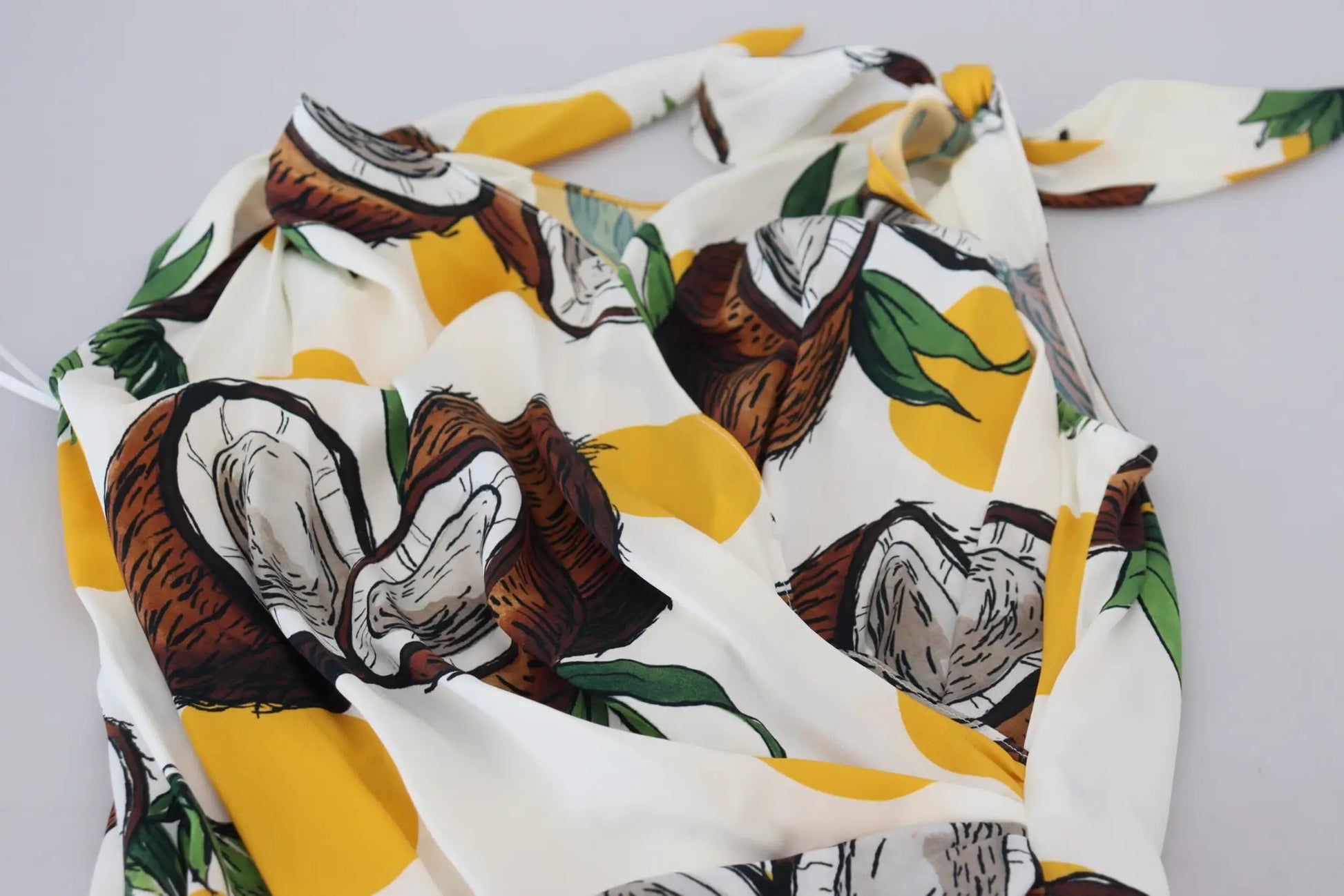 Dolce & Gabbana White Coconut Print Sheath Mini Silk Dress by Dolce & Gabbana
