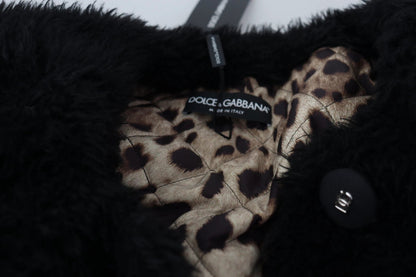 Dolce & Gabbana Black Cashmere Blend Faux Fur Coat Jacket by Dolce & Gabbana