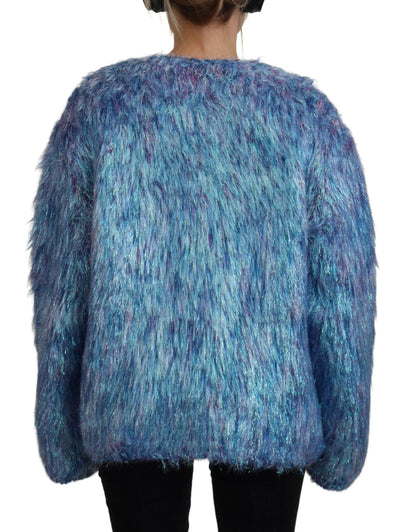 Dolce & Gabbana Multicolor Polyester Fringes Coat Jacket by Dolce & Gabbana