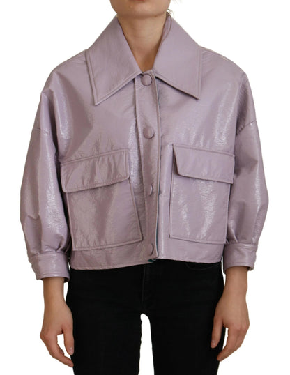 Dolce & Gabbana Purple Cotton Button Down Cropped Jacket by Dolce & Gabbana