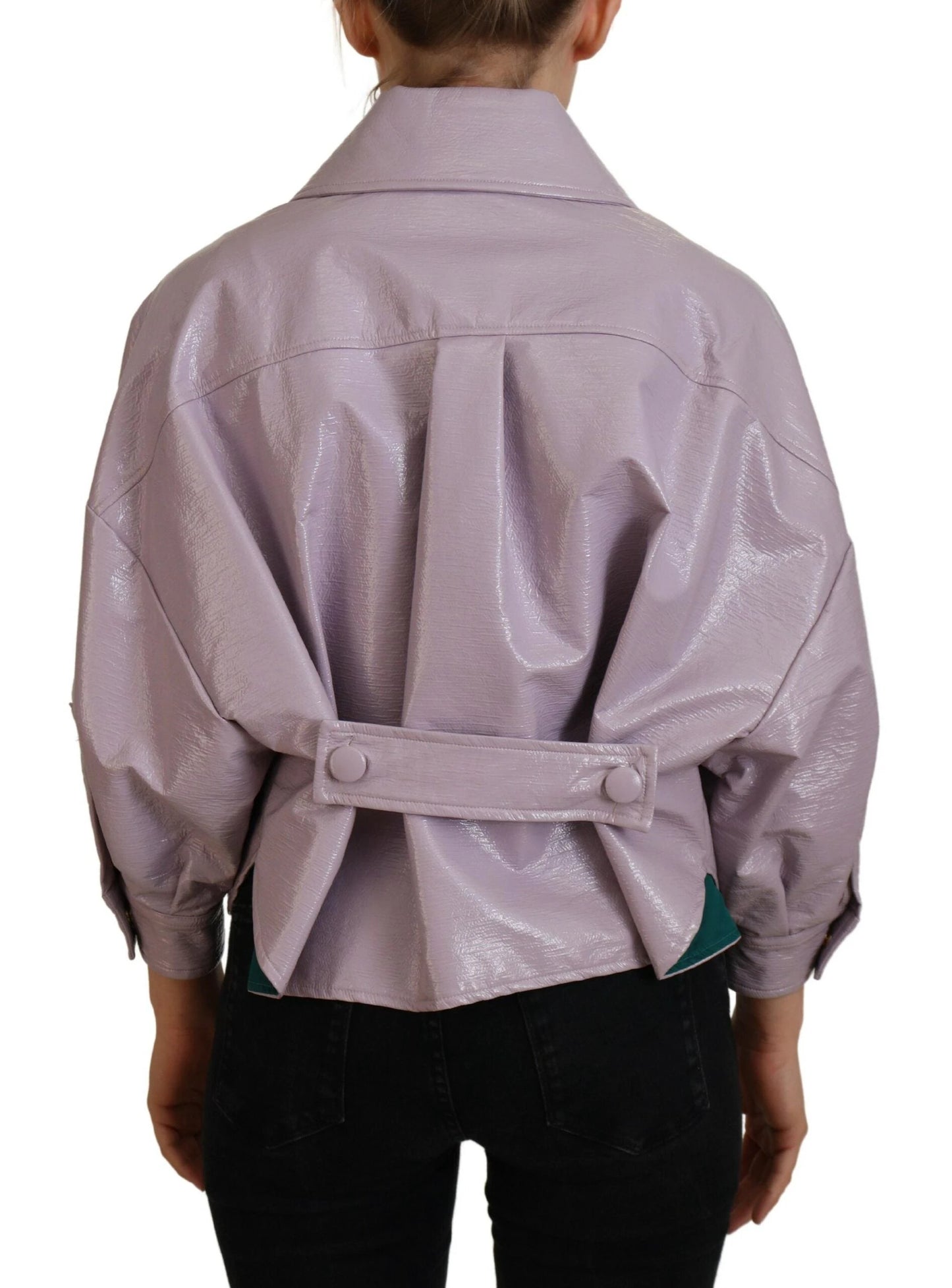 Dolce & Gabbana Purple Cotton Button Down Cropped Jacket by Dolce & Gabbana