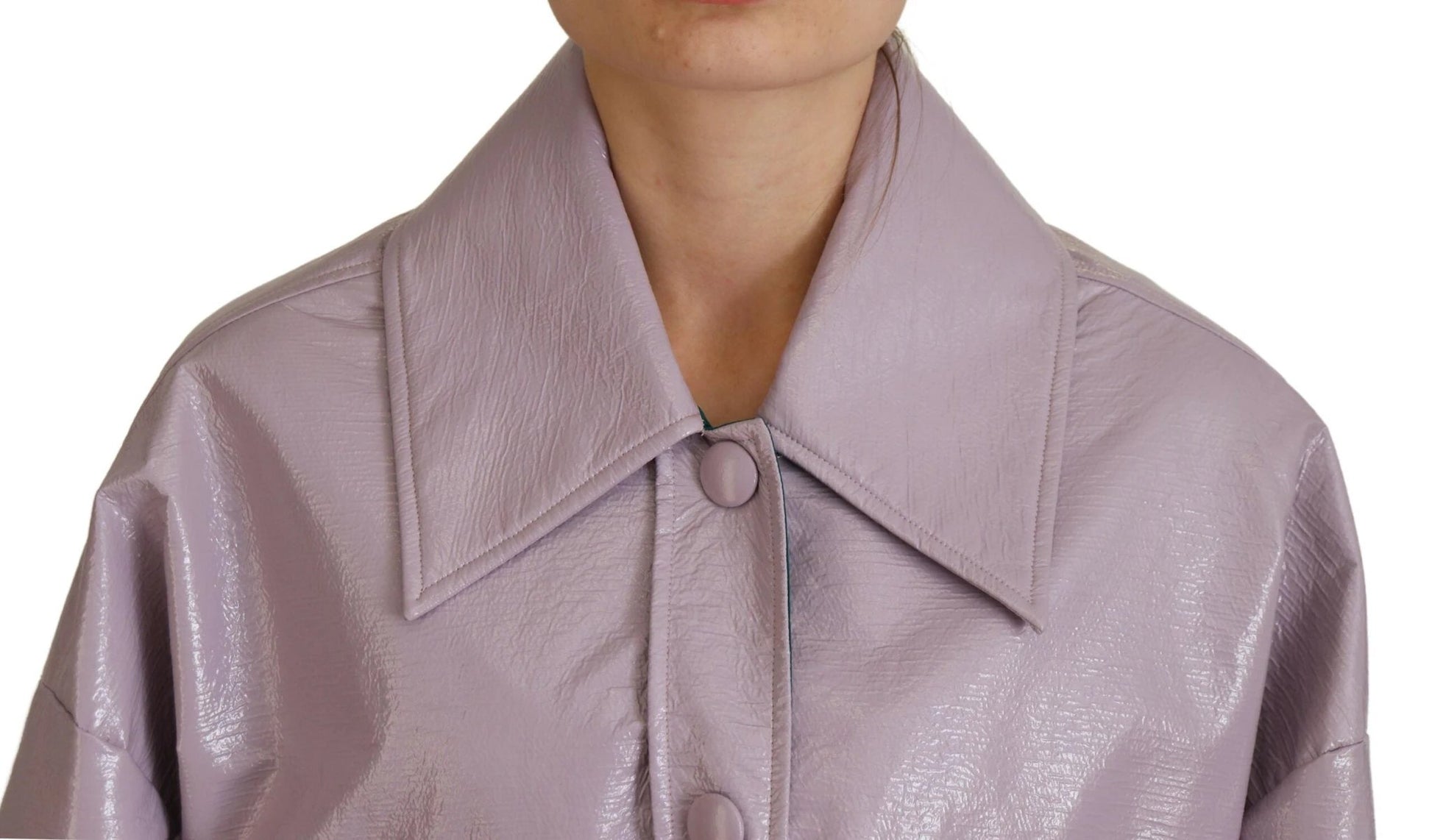 Dolce & Gabbana Purple Cotton Button Down Cropped Jacket by Dolce & Gabbana