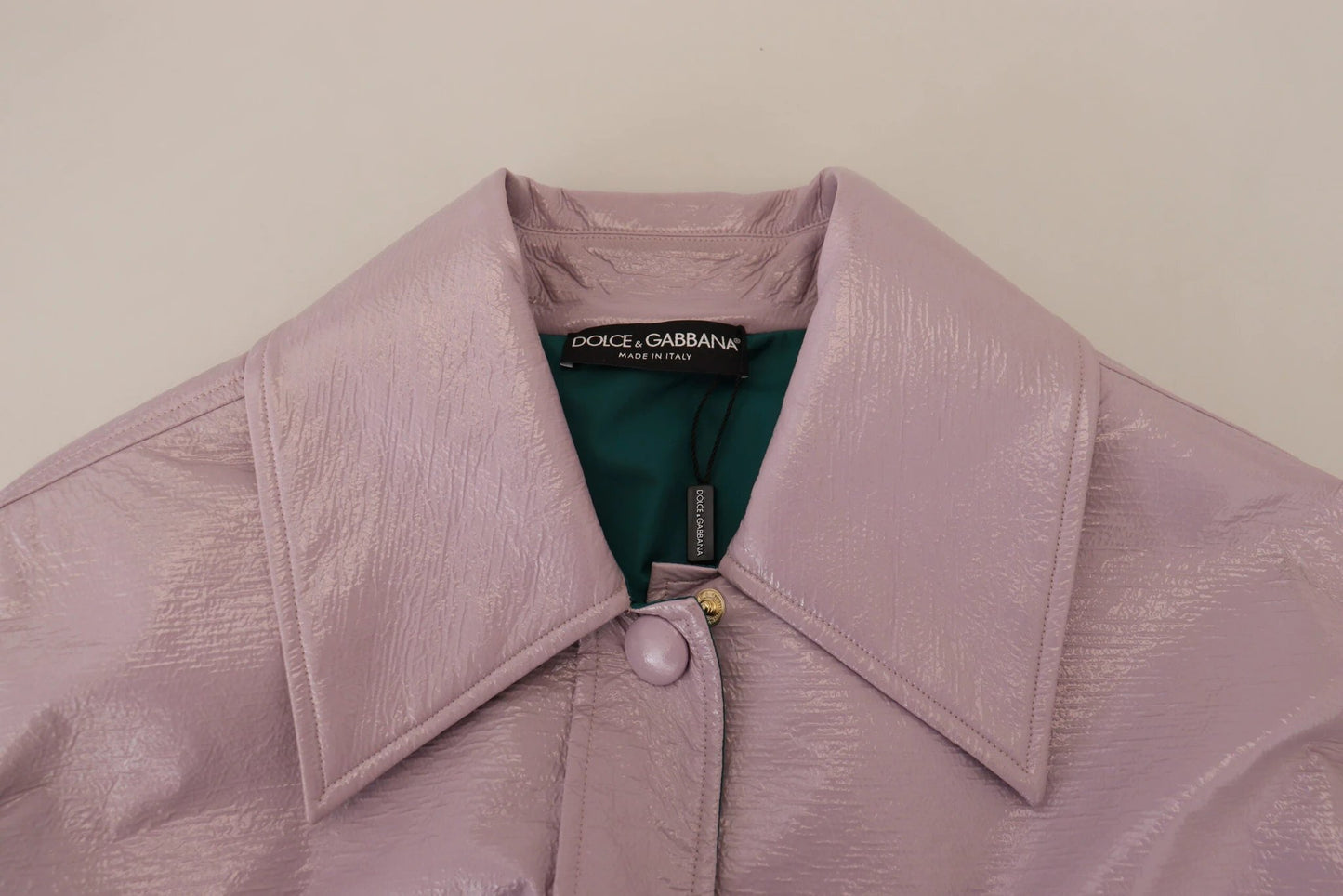 Dolce & Gabbana Purple Cotton Button Down Cropped Jacket by Dolce & Gabbana