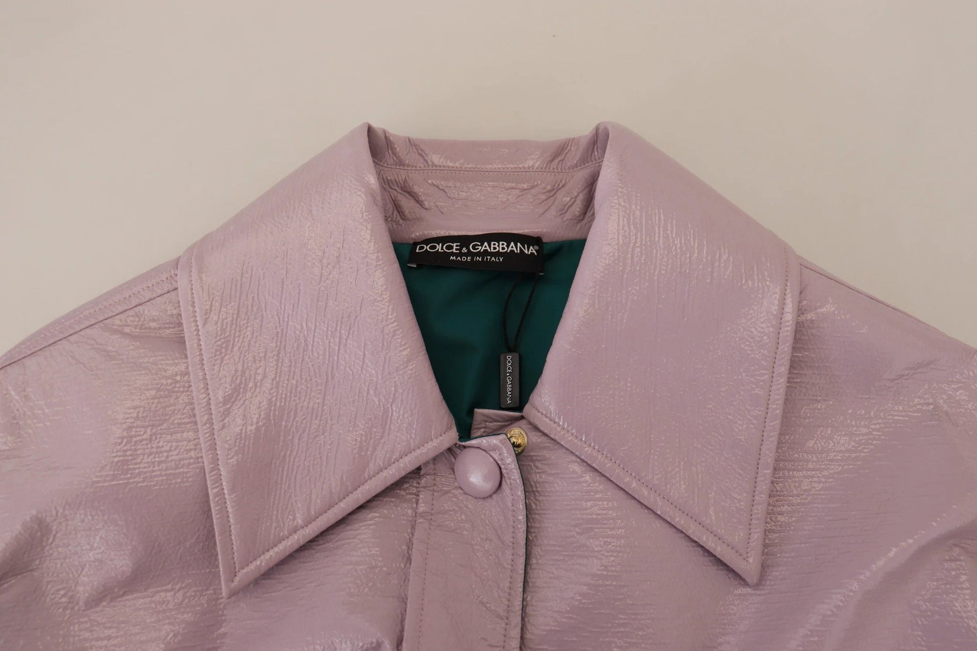 Dolce & Gabbana Purple Cotton Button Down Cropped Jacket by Dolce & Gabbana