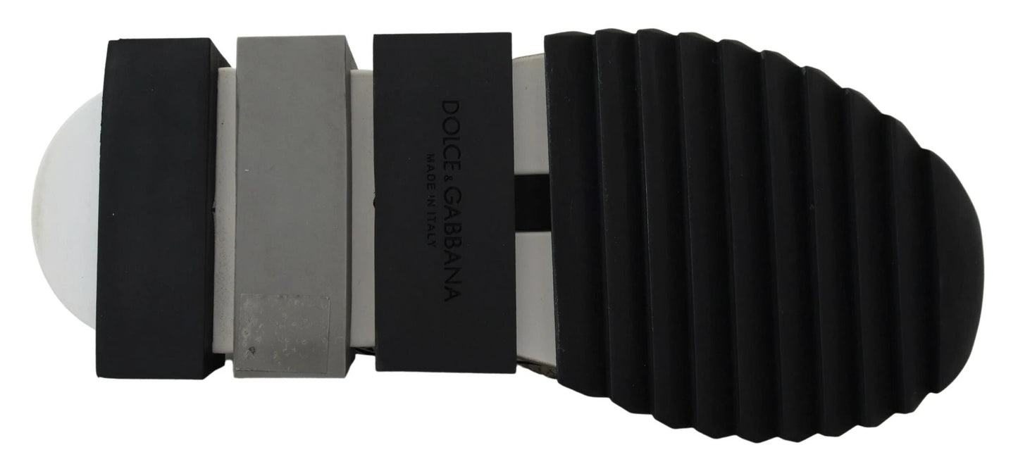 Dolce & Gabbana Silver Rhinestones Sorrento Sneakers Shoes