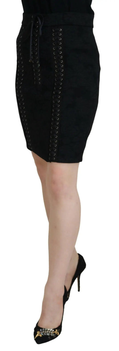 Dolce & Gabbana Black Brocade Mini Above Knee Pencil Skirt by Dolce & Gabbana