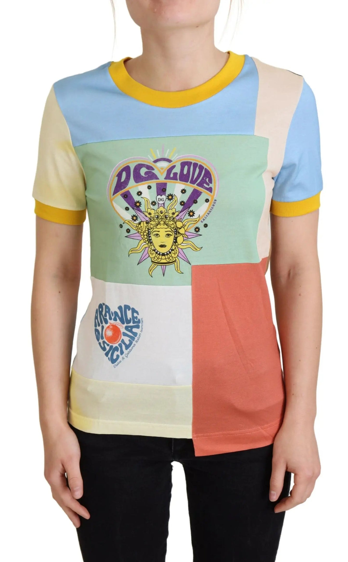Dolce & Gabbana Multicolor Cotton DG Love Patchwork by Dolce & Gabbana