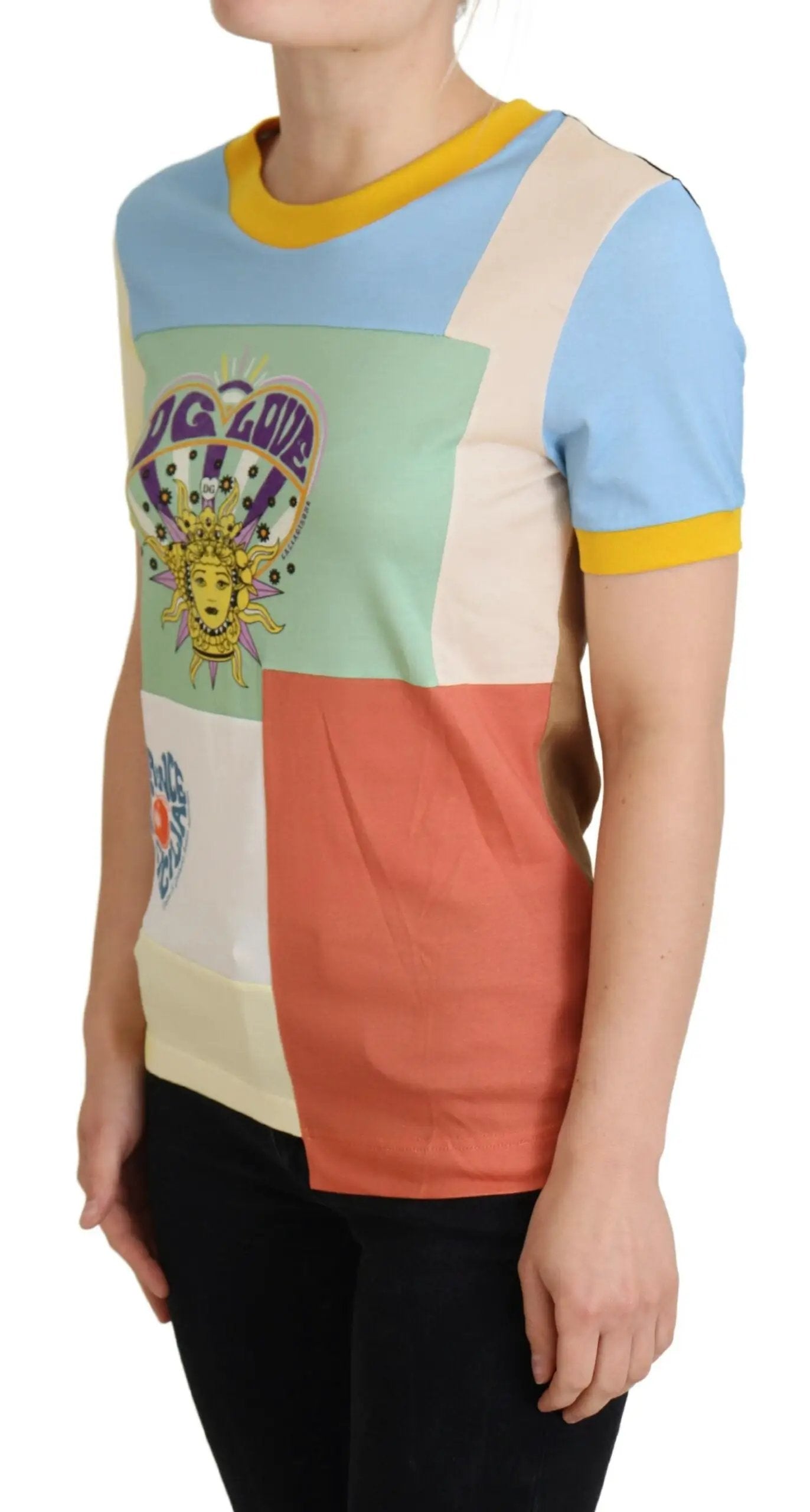 Dolce & Gabbana Multicolor Cotton DG Love Patchwork by Dolce & Gabbana