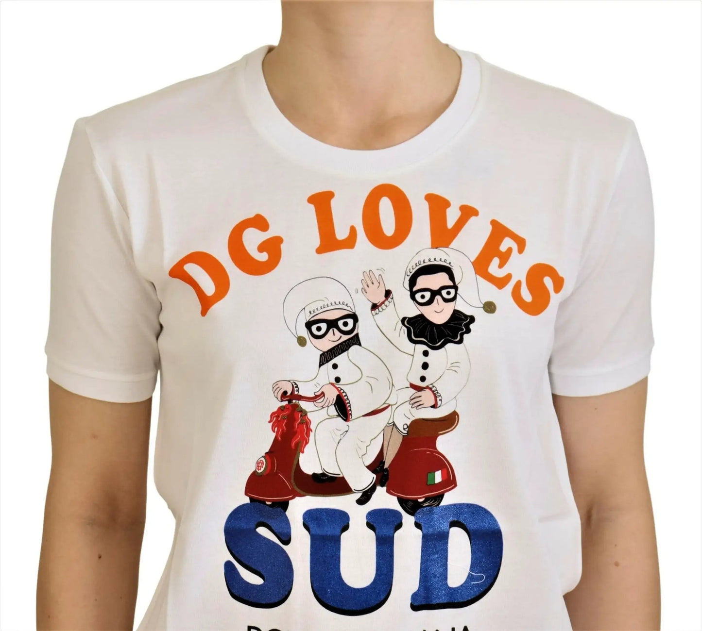 Dolce & Gabbana White Cotton DG Loves SUD T-shirt by Dolce & Gabbana