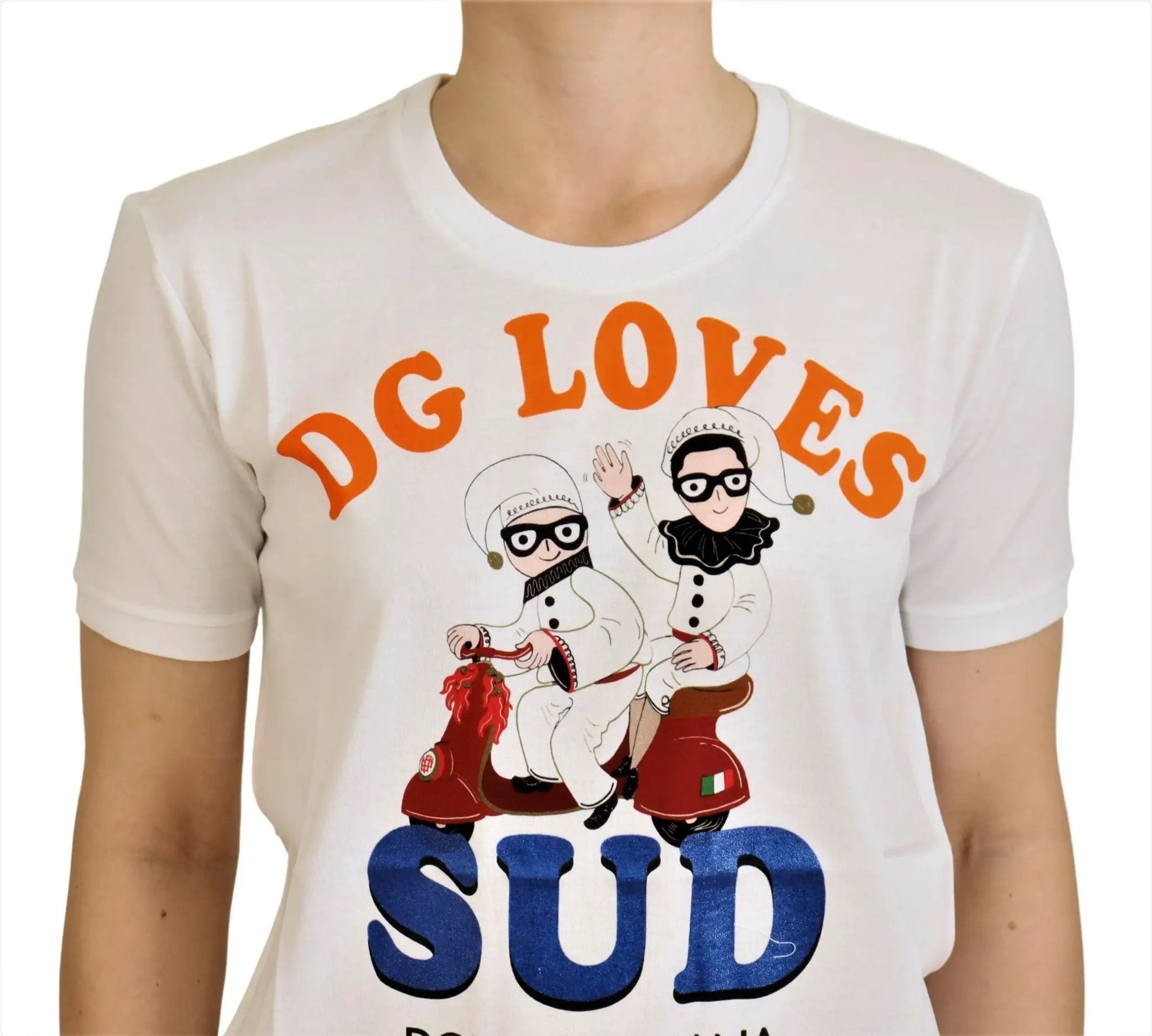 Dolce & Gabbana White Cotton DG Loves SUD T-shirt by Dolce & Gabbana