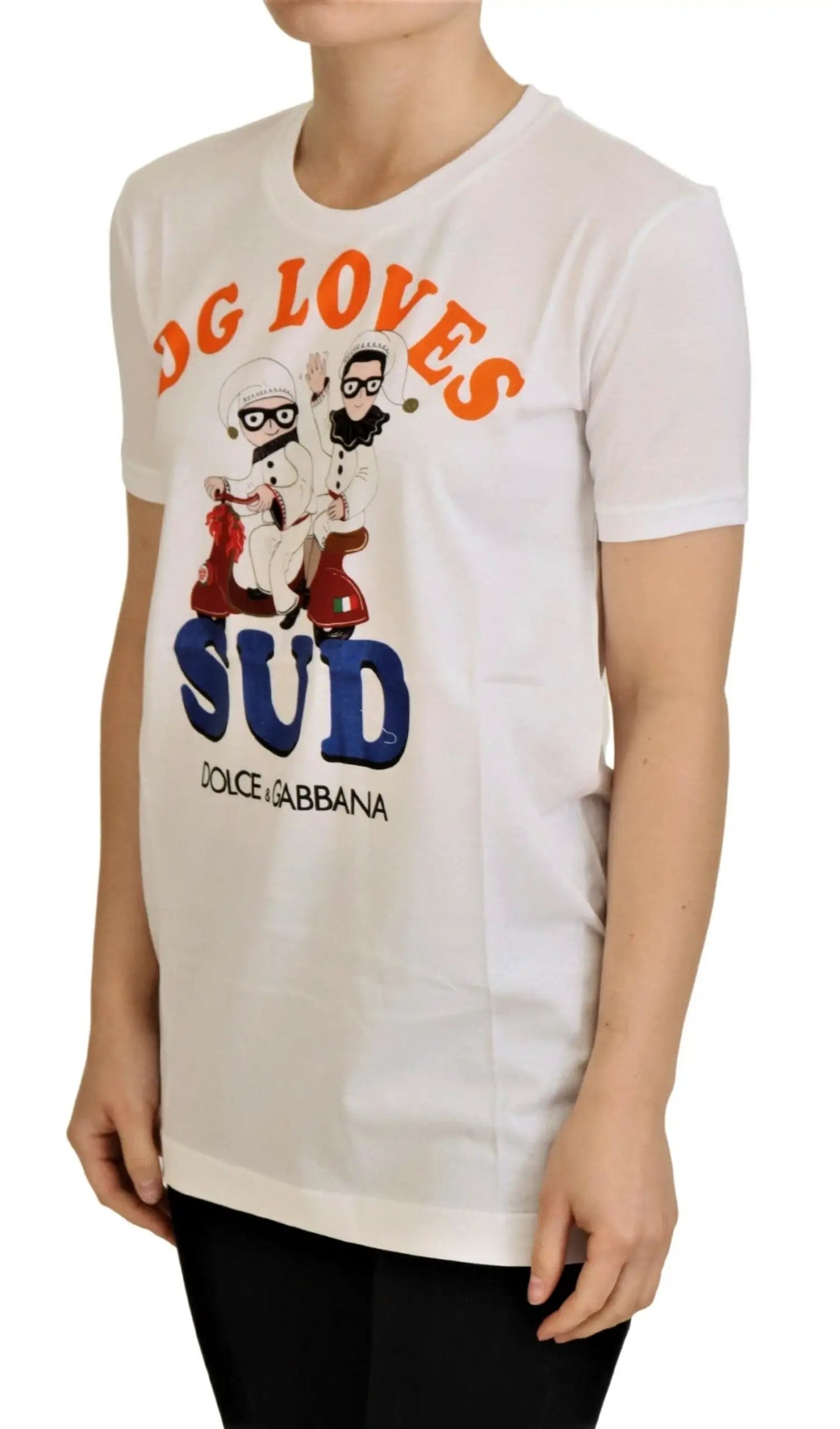 Dolce & Gabbana White Cotton DG Loves SUD T-shirt by Dolce & Gabbana