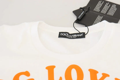Dolce & Gabbana White Cotton DG Loves SUD T-shirt by Dolce & Gabbana
