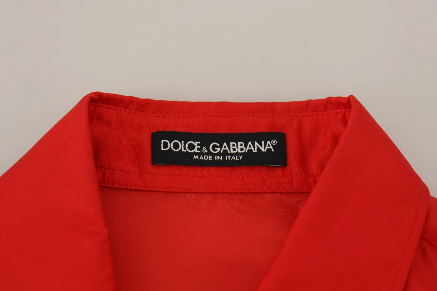 Dolce & Gabbana Red Silk Collared Long Sleeves Dress Shirt Top by Dolce & Gabbana