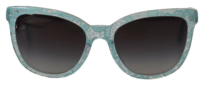 Dolce & Gabbana Blue DG4190 Lace Crystal Acetate Butterfly Sunglasses by Dolce & Gabbana