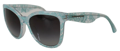 Dolce & Gabbana Blue DG4190 Lace Crystal Acetate Butterfly Sunglasses by Dolce & Gabbana