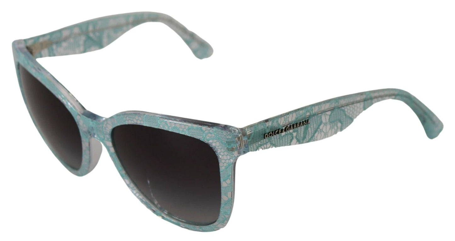 Dolce & Gabbana Blue DG4190 Lace Crystal Acetate Butterfly Sunglasses by Dolce & Gabbana