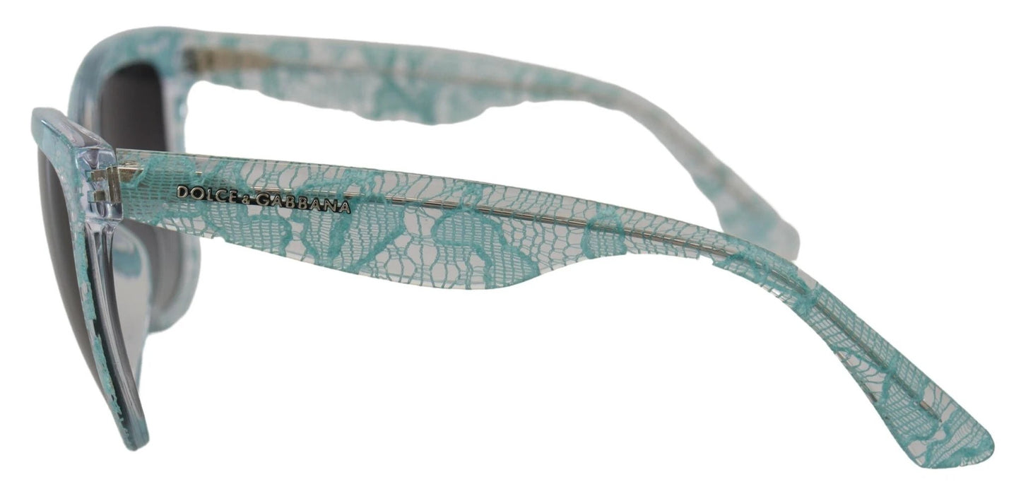 Dolce & Gabbana Blue DG4190 Lace Crystal Acetate Butterfly Sunglasses by Dolce & Gabbana
