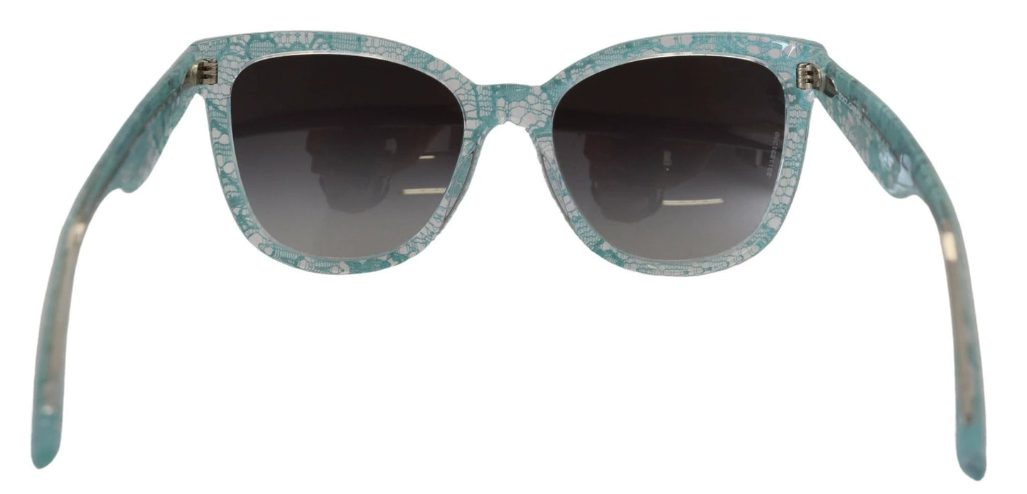 Dolce & Gabbana Blue DG4190 Lace Crystal Acetate Butterfly Sunglasses by Dolce & Gabbana