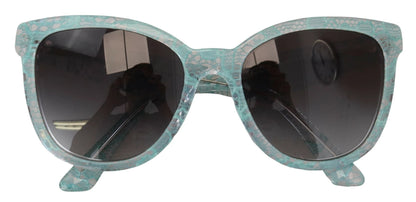Dolce & Gabbana Blue DG4190 Lace Crystal Acetate Butterfly Sunglasses by Dolce & Gabbana