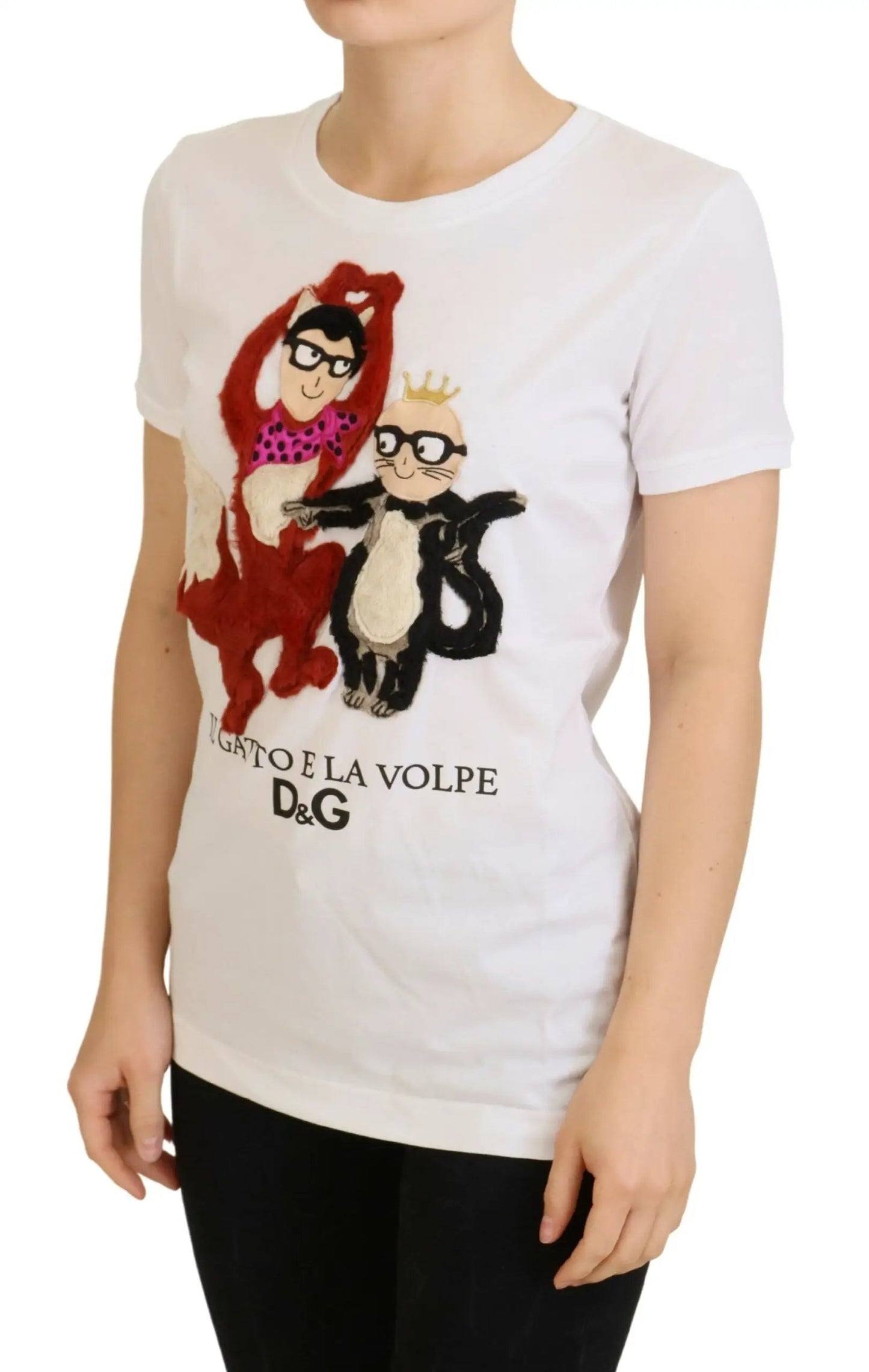 Dolce & Gabbana T-shirt Top White Textured Short Sleeve by Dolce & Gabbana