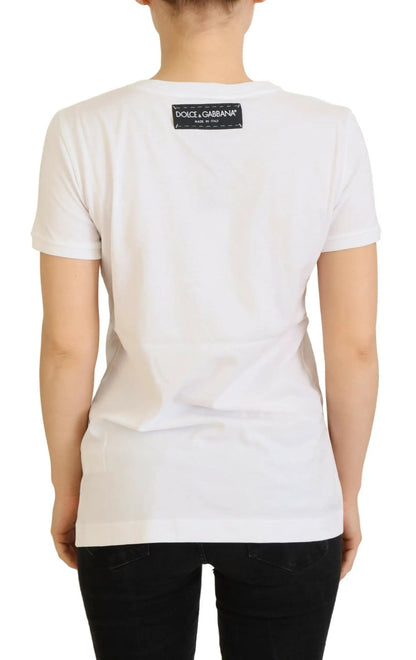 Dolce & Gabbana T-shirt Top White Textured Short Sleeve by Dolce & Gabbana