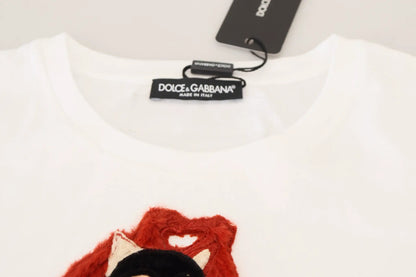 Dolce & Gabbana T-shirt Top White Textured Short Sleeve by Dolce & Gabbana