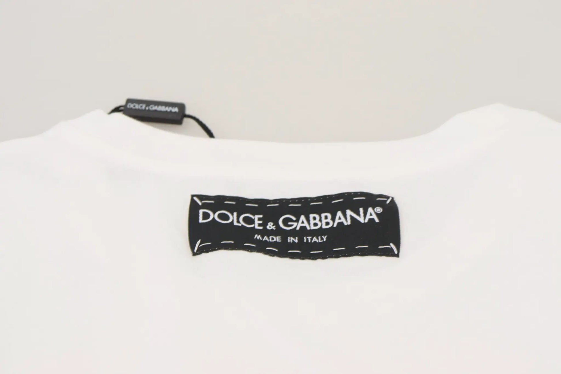 Dolce & Gabbana T-shirt Top White Textured Short Sleeve by Dolce & Gabbana