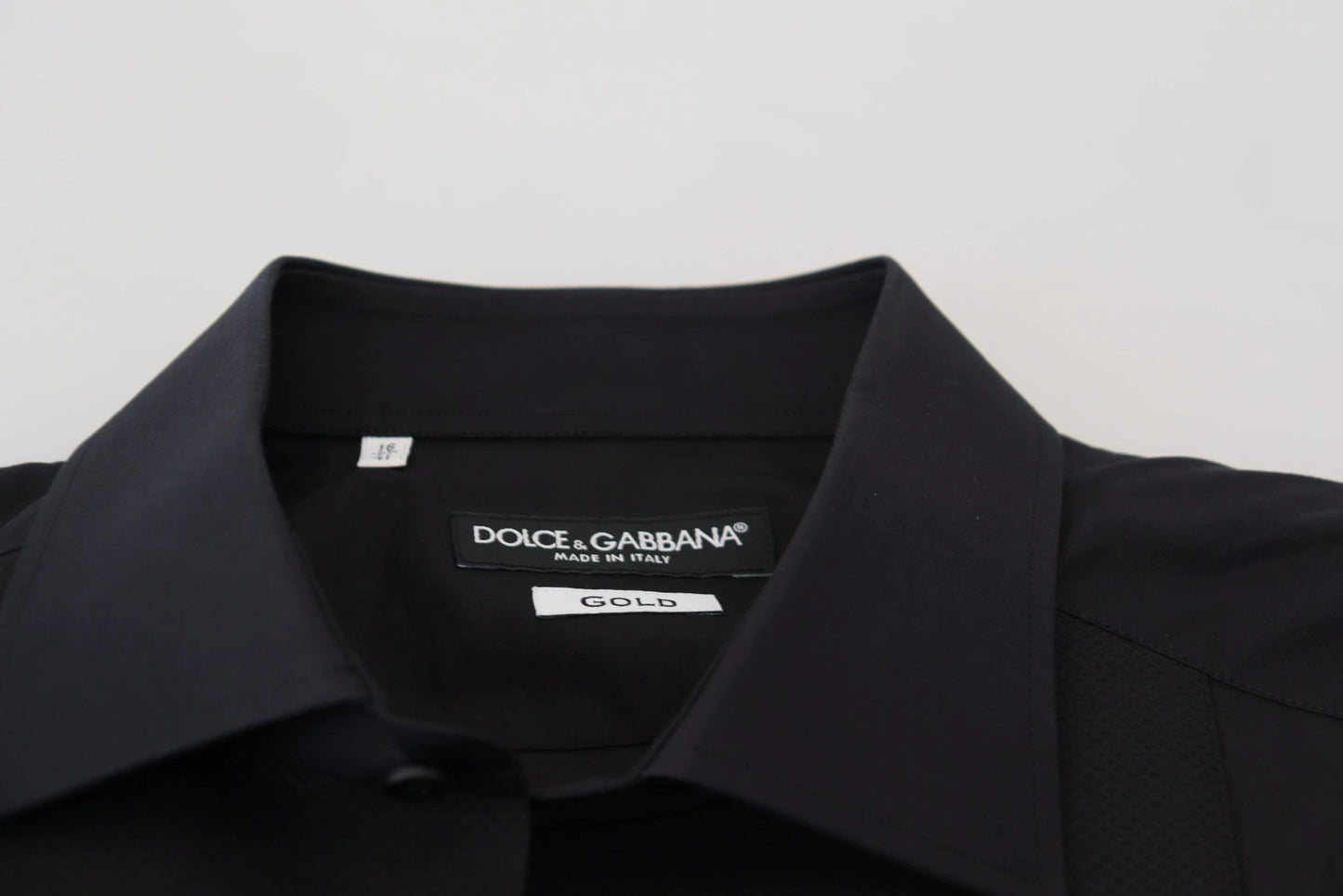 Dolce & Gabbana Black GOLD Cotton Collared Long Sleeve Shirt by Dolce & Gabbana