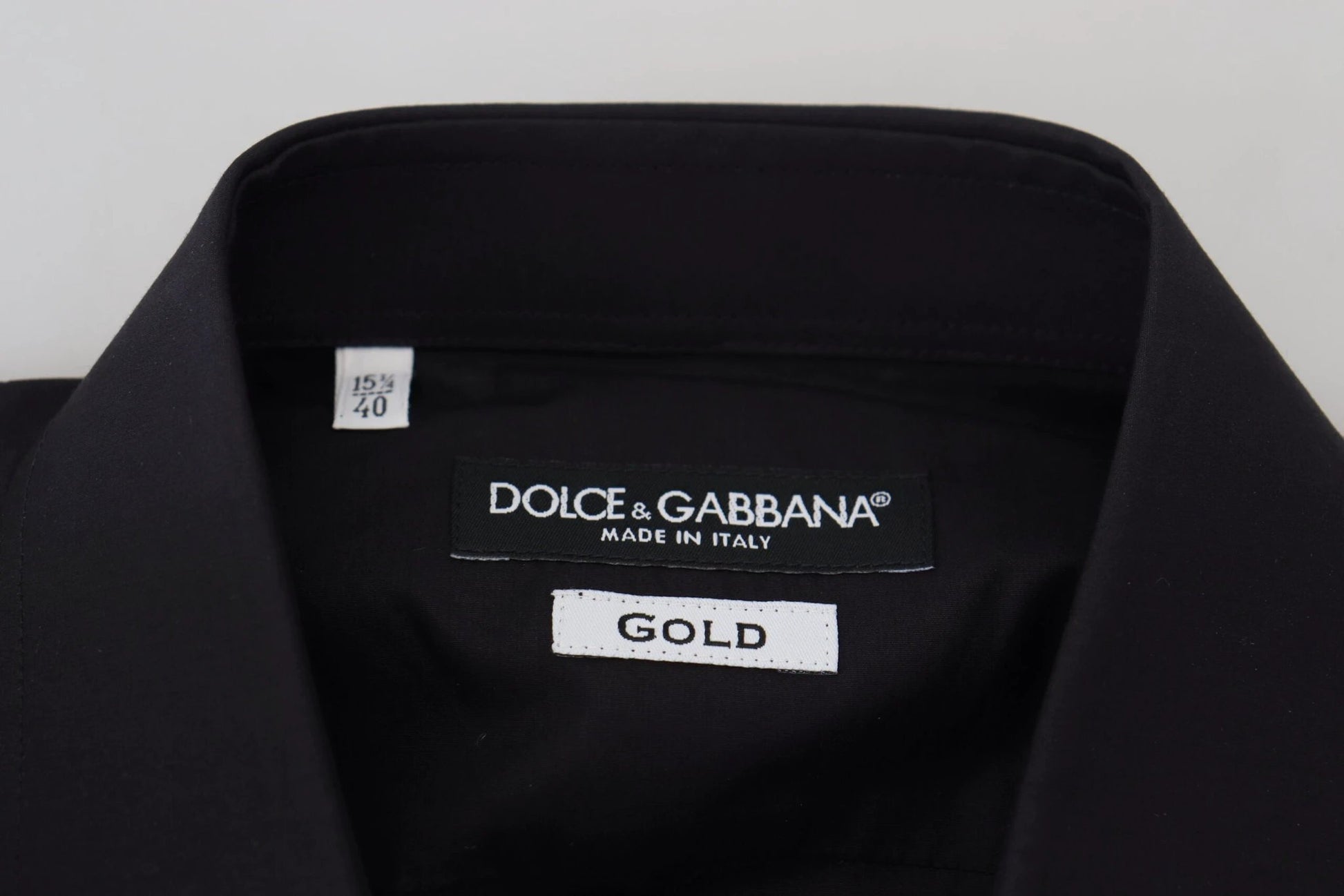 Dolce & Gabbana Black Floral Embroidery Men Long Sleeves GOLD Shirt by Dolce & Gabbana