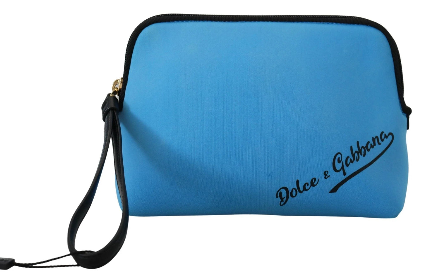 Dolce & Gabbana Blue Logo Print Hand Pouch Leopard Print Toiletry Bag by Dolce & Gabbana