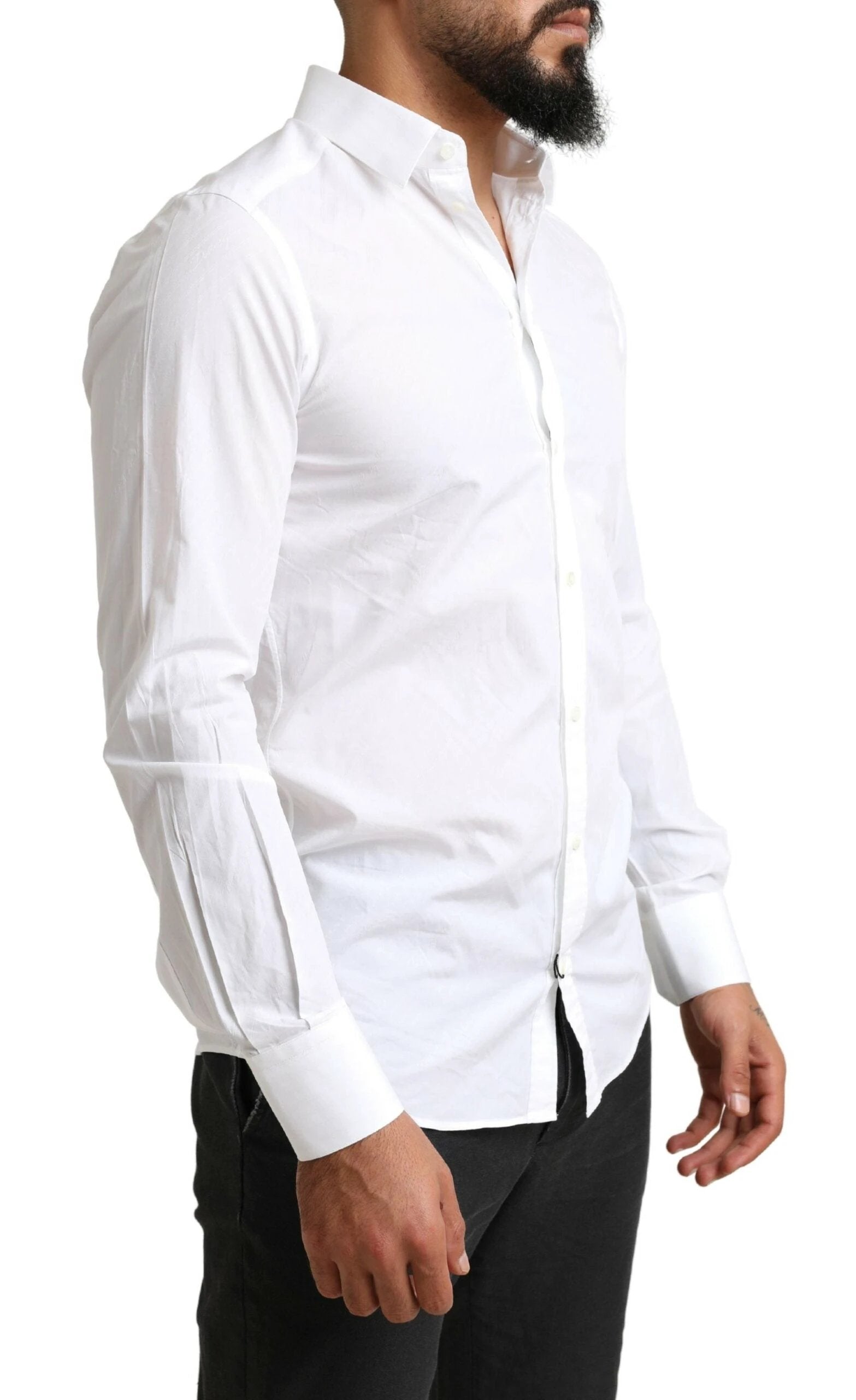 Dolce & Gabbana White MARTINI Cotton Dress Formal Shirt by Dolce & Gabbana