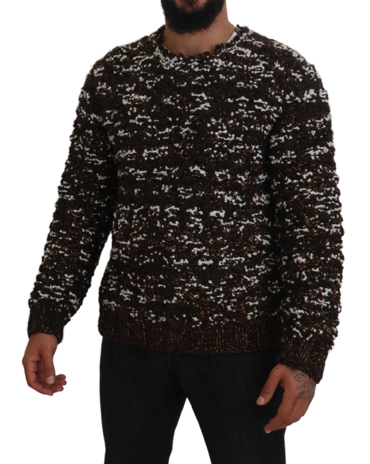 Pull Dolce & Gabbana homme Fatto a Mano en laine marron – TSH83881