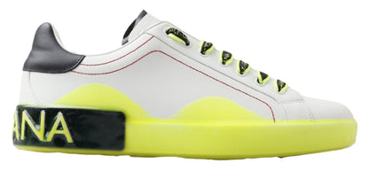 Baskets Dolce & Gabbana homme Portofino en cuir blanc et jaune – MV4980