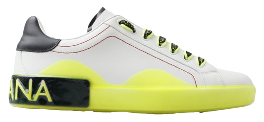 Baskets Dolce & Gabbana homme Portofino en cuir blanc et jaune – MV4980
